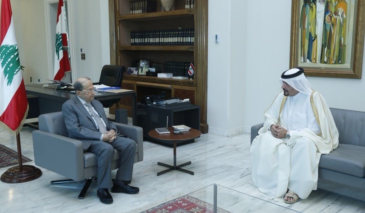 Lebanese President meets Ambassador of Qatar